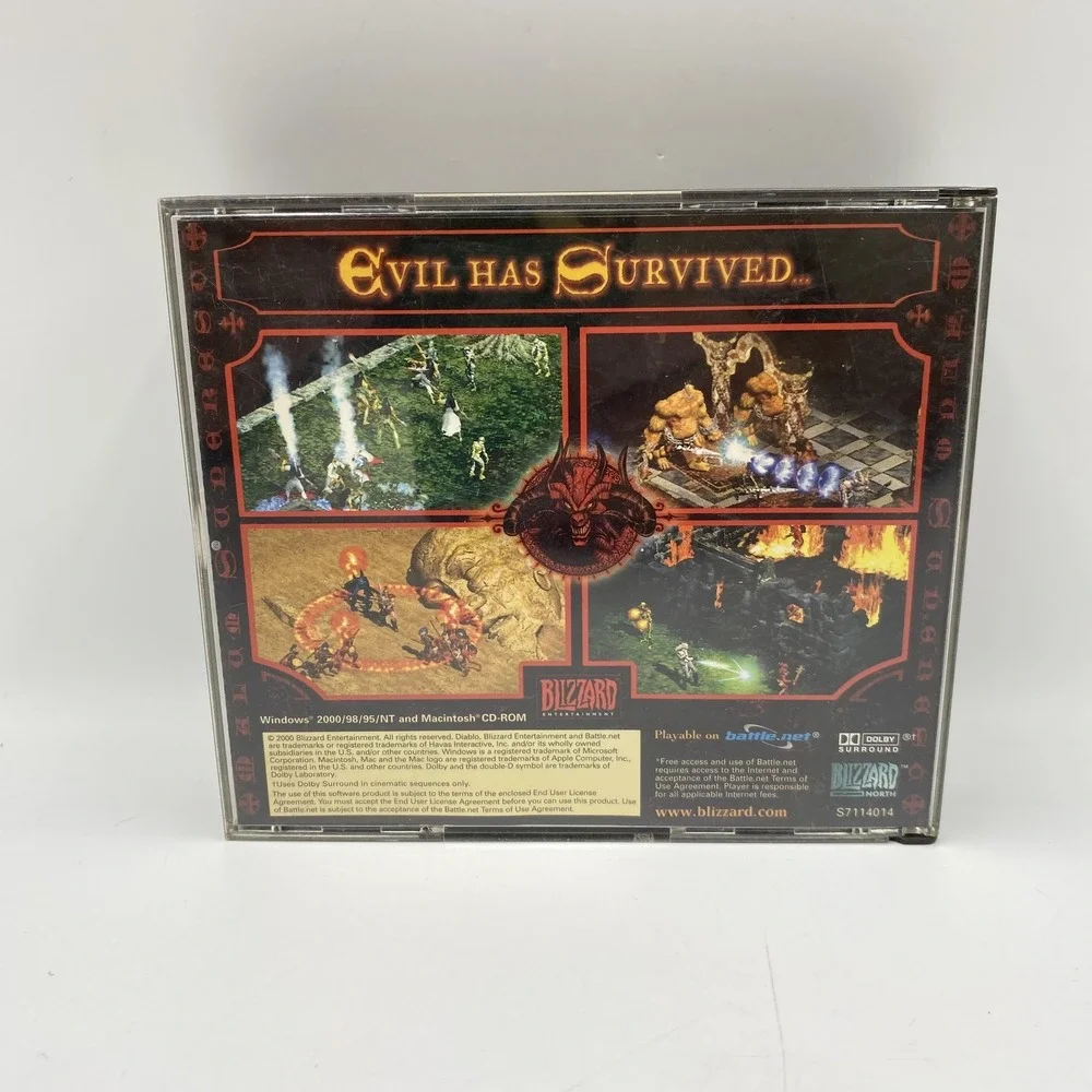 Vintage Diablo II PC Mac‎ CD-ROM 3 Disc Set Blizzard Jewel Case v1.03
